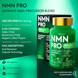 NMN Supplement 500mg with Resveratrol, TMG, Apigenin, PQQ