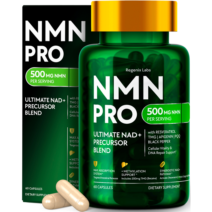 NMN Supplement 500mg with Resveratrol, TMG, Apigenin, PQQ