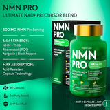 NMN Supplement 500mg with Resveratrol, TMG, Apigenin, PQQ
